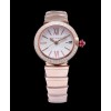 Bvlgari Lvcea Rose Gold Case With Diamonds Automatic Watch White