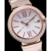 Bvlgari Lvcea Rose Gold Case With Diamonds Automatic Watch White