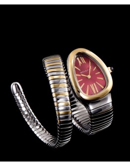 Bvlgari Serpenti 18ct pink-gold and stainless steel watch Henna