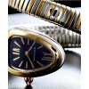 Bvlgari Serpenti 18ct pink-gold and stainless steel watch Black