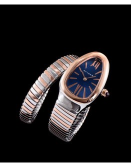 Bvlgari 18ct pink-gold and stainless steel watch Blue