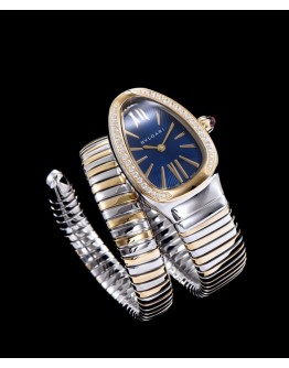 Bvlgari 18-carat gold and steel watch Blue