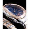 Bvlgari 18-carat pink-gold and steel watch Blue