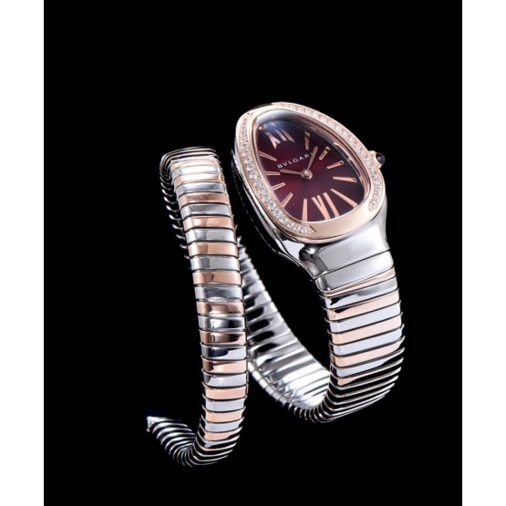Bvlgari 18-carat pink-gold and steel watch Henna
