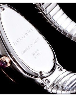 Bvlgari 18-carat pink-gold and steel watch Black