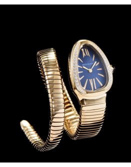 Bvlgari 18ct gold and diamond watch Blue