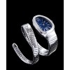 Bvlgari sliver tone stainless steel and diamond watch Blue