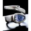 Bvlgari sliver tone stainless steel and diamond watch Blue