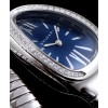 Bvlgari sliver tone stainless steel and diamond watch Blue