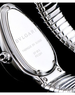Bvlgari sliver tone stainless steel and diamond watch Blue