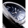 Bvlgari sliver tone stainless steel and diamond watch Black