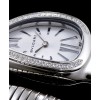 Bvlgari sliver tone stainless steel and diamond watch White