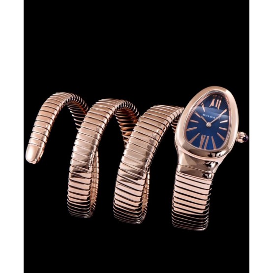 Bvlgari rose-gold stainless steel automatic watch for lady Blue