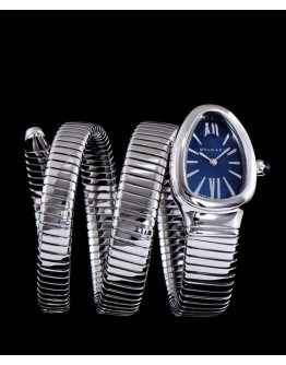 Bvlgari sliver tone stainless steel automatic watch Blue