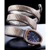 Bvlgari 35mm two tone stainless steel diamond watch Blue