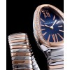 Bvlgari 35mm two tone stainless steel diamond watch Blue