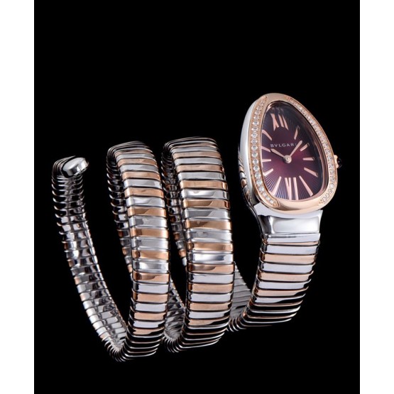 Bvlgari 35mm two tone stainless steel diamond watch Henna