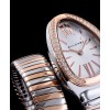 Bvlgari 35mm two tone stainless steel diamond watch White