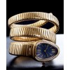 Bvlgari 35mm 18K Pink Gold Serpenti Tubogas Diamond Watch Blue