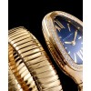 Bvlgari 35mm 18K Pink Gold Serpenti Tubogas Diamond Watch Blue