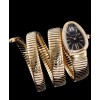 Bvlgari 35mm 18K Pink Gold Serpenti Tubogas Diamond Watch Black