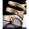 Bvlgari 35mm 18K Pink Gold Serpenti Tubogas Diamond Watch White