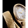 Bvlgari 35mm 18K Pink Gold Serpenti Tubogas Diamond Watch White