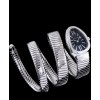 Bvlgari Sliver tone Stainless Steel Diamond Watch Black