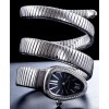 Bvlgari Sliver tone Stainless Steel Diamond Watch Black