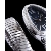 Bvlgari Sliver tone Stainless Steel Diamond Watch Black