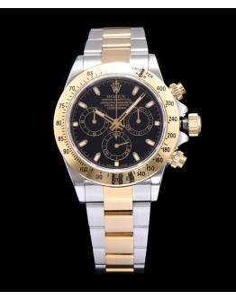 Rolex Men s Daytona Two Tone Watch Black