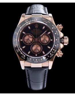 Rolex Stainless Steel Black Dial Dayton Watch Black