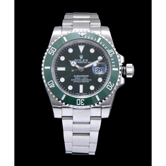 Rolex Stainless Steel Submariner Watch Green