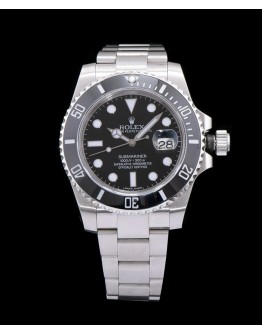 Rolex Stainless Steel Submariner Watch Black