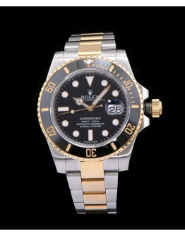 Rolex Gold Submariner Watch Black