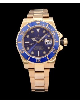 Rolex Ceramic Submariner Watch Full Gold Blue