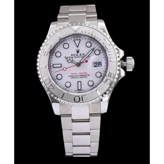 Rolex Stainless Steel Men s Yacht Master Watch White