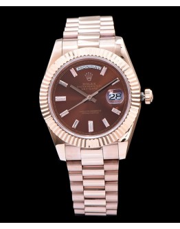 Rolex Stainless Steel Automatic Watch Light Coffee