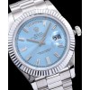 Rolex Rose Gold Automatic Watch Blue