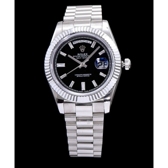 Rolex Rose Gold Automatic Watch Black