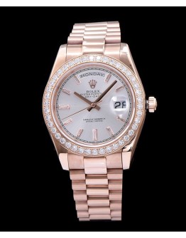 Rolex Men s Diamond President Watch White