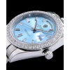 Rolex Stainless Steel President Watch With Diamond Blue