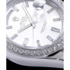 Rolex Stainless Steel President Watch With Diamond White