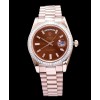 Rolex Men s Stainless Steel Watch With Diamond Light Coffee