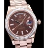 Rolex Men s Stainless Steel Watch With Diamond Light Coffee
