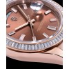 Rolex Men s Stainless Steel Watch With Diamond Light Coffee