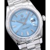 Rolex Men s Stainless Steel Watch With Diamond Blue