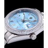 Rolex Men s Stainless Steel Watch With Diamond Blue
