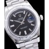 Rolex Men s Stainless Steel Watch With Diamond Black