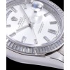 Rolex Men s Stainless Steel Watch With Diamond White
